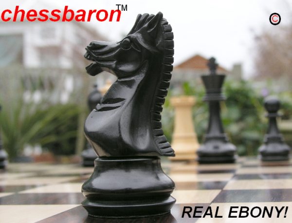 Ebony Ezra Triple Weight Staunton Chess Pieces - Image 5