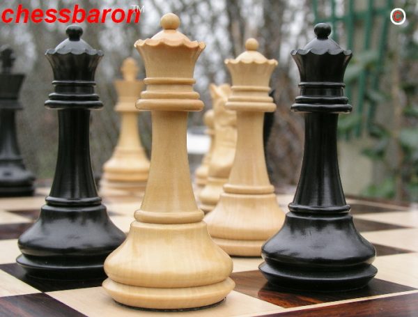 Ebony Ezra Triple Weight Staunton Chess Pieces - Image 7