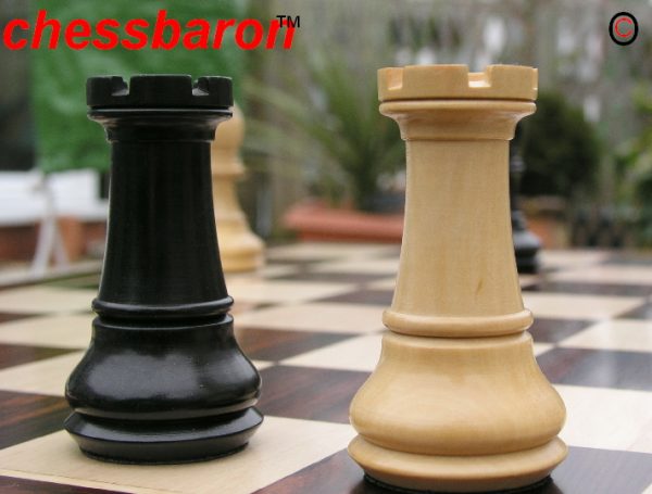 Ebony Ezra Triple Weight Staunton Chess Pieces - Image 8