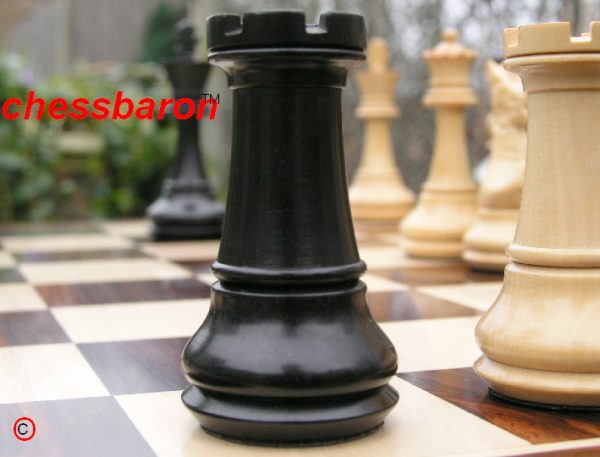 Ebony Ezra Triple Weight Staunton Chess Pieces - Image 9