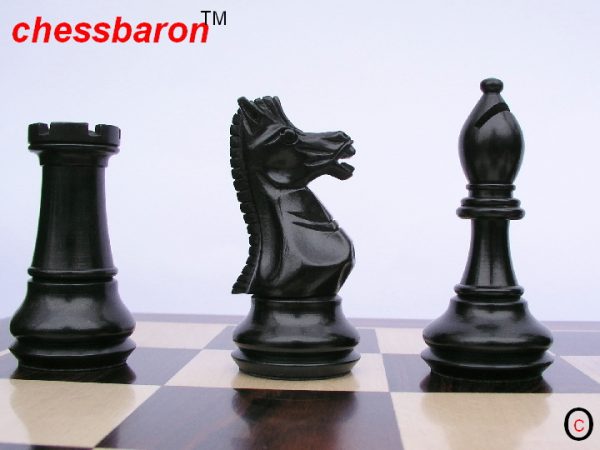 Ebony Ezra Triple Weight Staunton Chess Pieces - Image 11