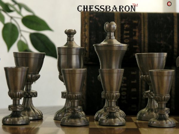 Flavius Josephus in Steel and Copper Chess Pieces - Image 6