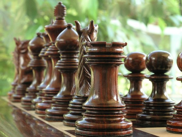 The Ashia in Bud Rosewood Triple Weight Chess Pieces