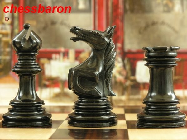 The Ashia in Ebony Triple Weight Chess Pieces