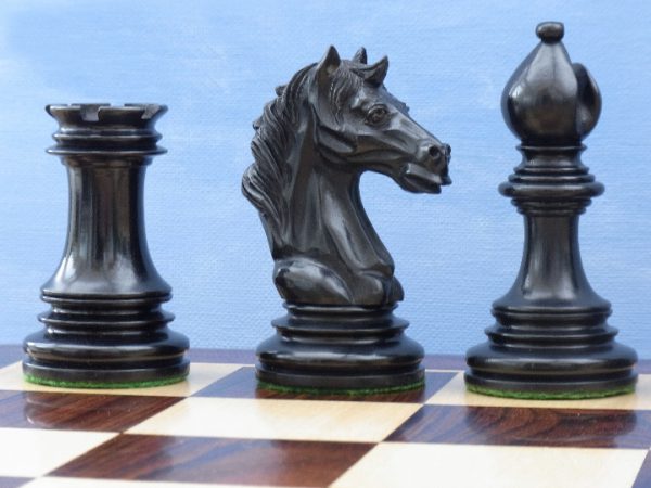 The Aristotle Antiqued Chess Pieces in Ebony - Limited Edition