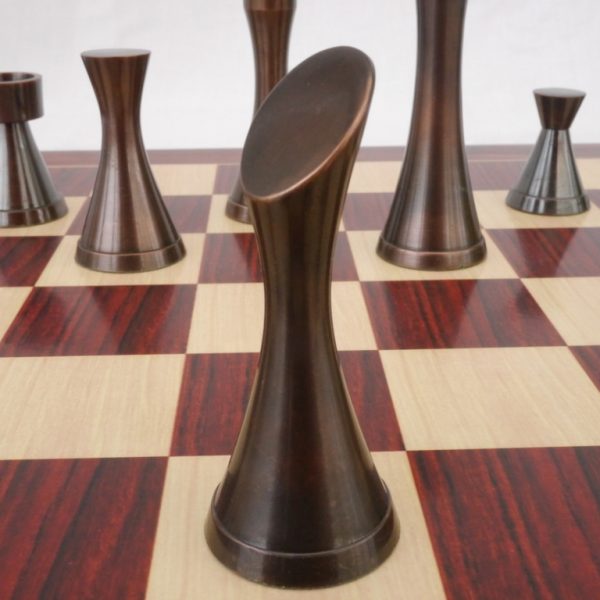 Handmade Unique Chess Set Wooden and Brass Chess Board 