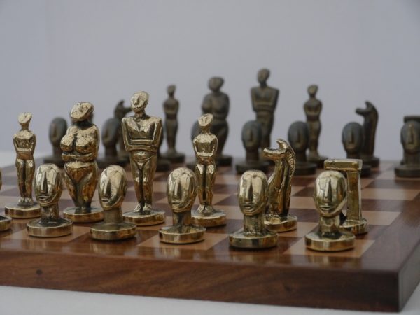 The Aegean Chess Set in Heavy Brass - Modern Art Chess - Image 3