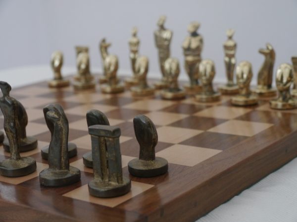 The Aegean Chess Set in Heavy Brass - Modern Art Chess - Image 5