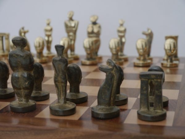 The Aegean Chess Set in Heavy Brass - Modern Art Chess - Image 6
