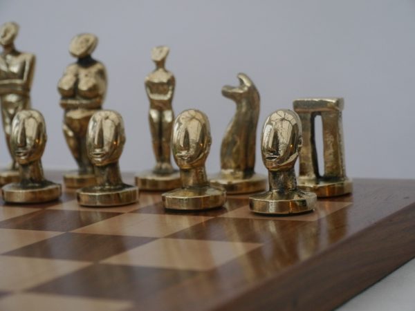 The Aegean Chess Set in Heavy Brass - Modern Art Chess - Image 9