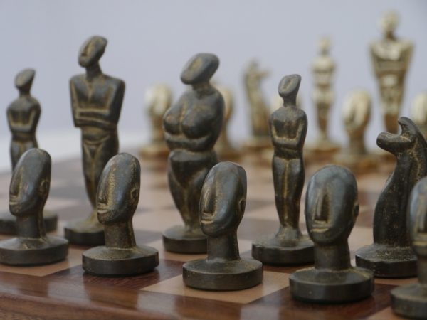 The Aegean Chess Set in Heavy Brass - Modern Art Chess - Image 11