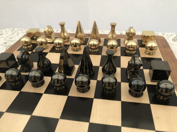 Man Ray Chess Set in Brass - Image 8