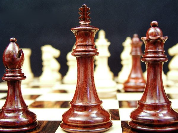Royal Knight Bud Rosewood Staunton Chess Pieces - Image 5