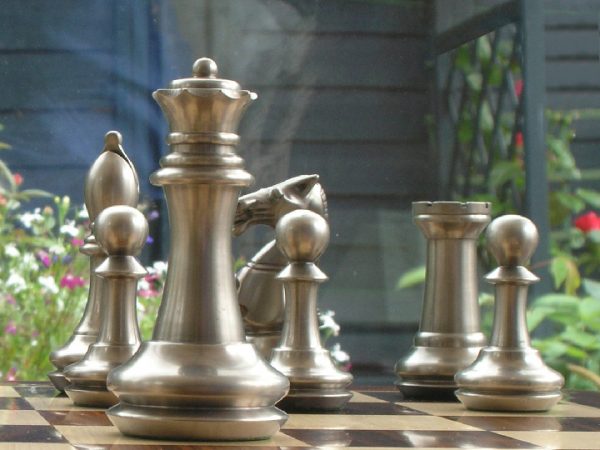 King John Very Heavy Copper and Stainless Steel Chess Pieces