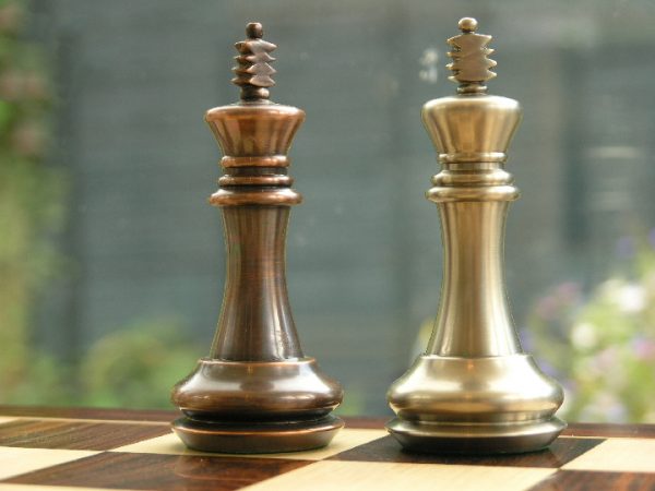 King John Very Heavy Copper and Stainless Steel Chess Pieces - Image 10