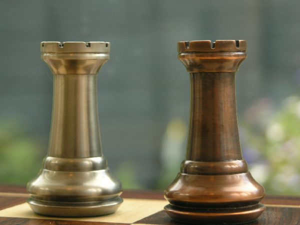 King John Very Heavy Copper and Stainless Steel Chess Pieces - Image 11