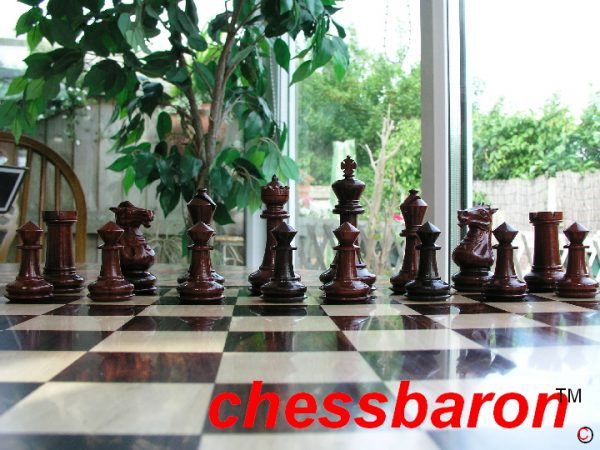 Staunton Alexander Bud Rosewood Staunton Chess Pieces - Image 4