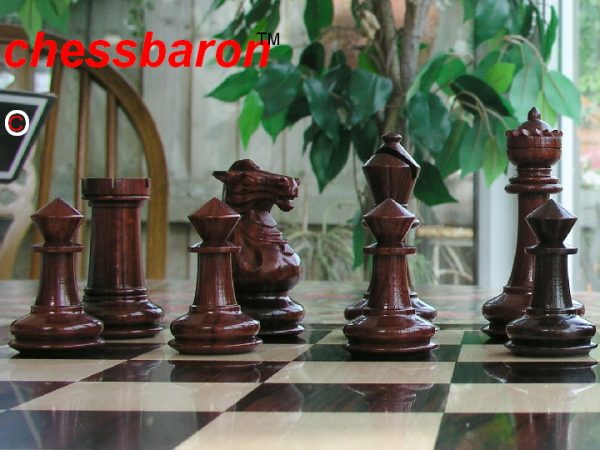 Staunton Alexander Bud Rosewood Staunton Chess Pieces - Image 5