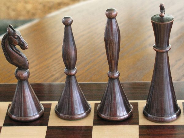 The Sebastian in Heavy Copper and Copper Finish Chess Set - Image 8