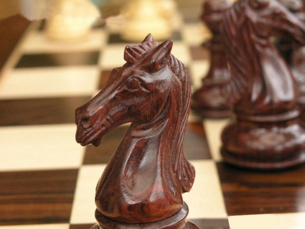 Old Deuteronomy Triple Weighted Bud Rosewood Staunton Chess Pieces - Image 5