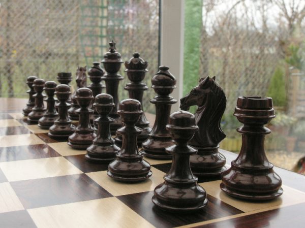 Old Deuteronomy Triple Weighted Bud Rosewood Staunton Chess Pieces - Image 9