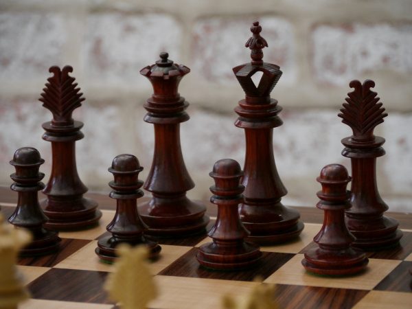 The Milan Chess Set in Bud Rosewood