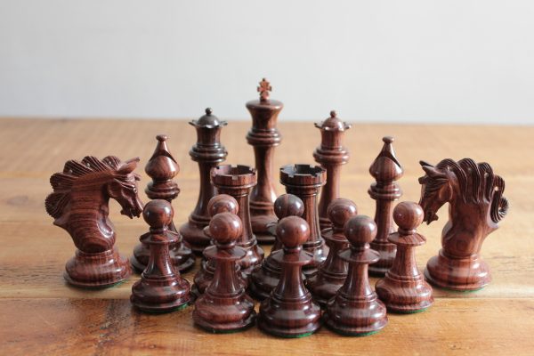 The Mayfield Triple Weighted Chess Pieces in Cocobolo - Image 9