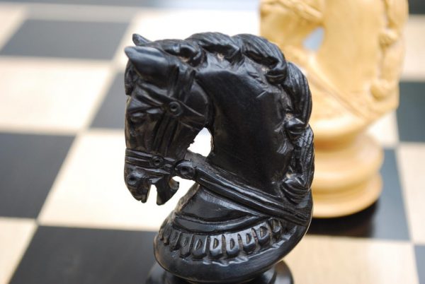 The Joust Set of in Ebony Chess Pieces