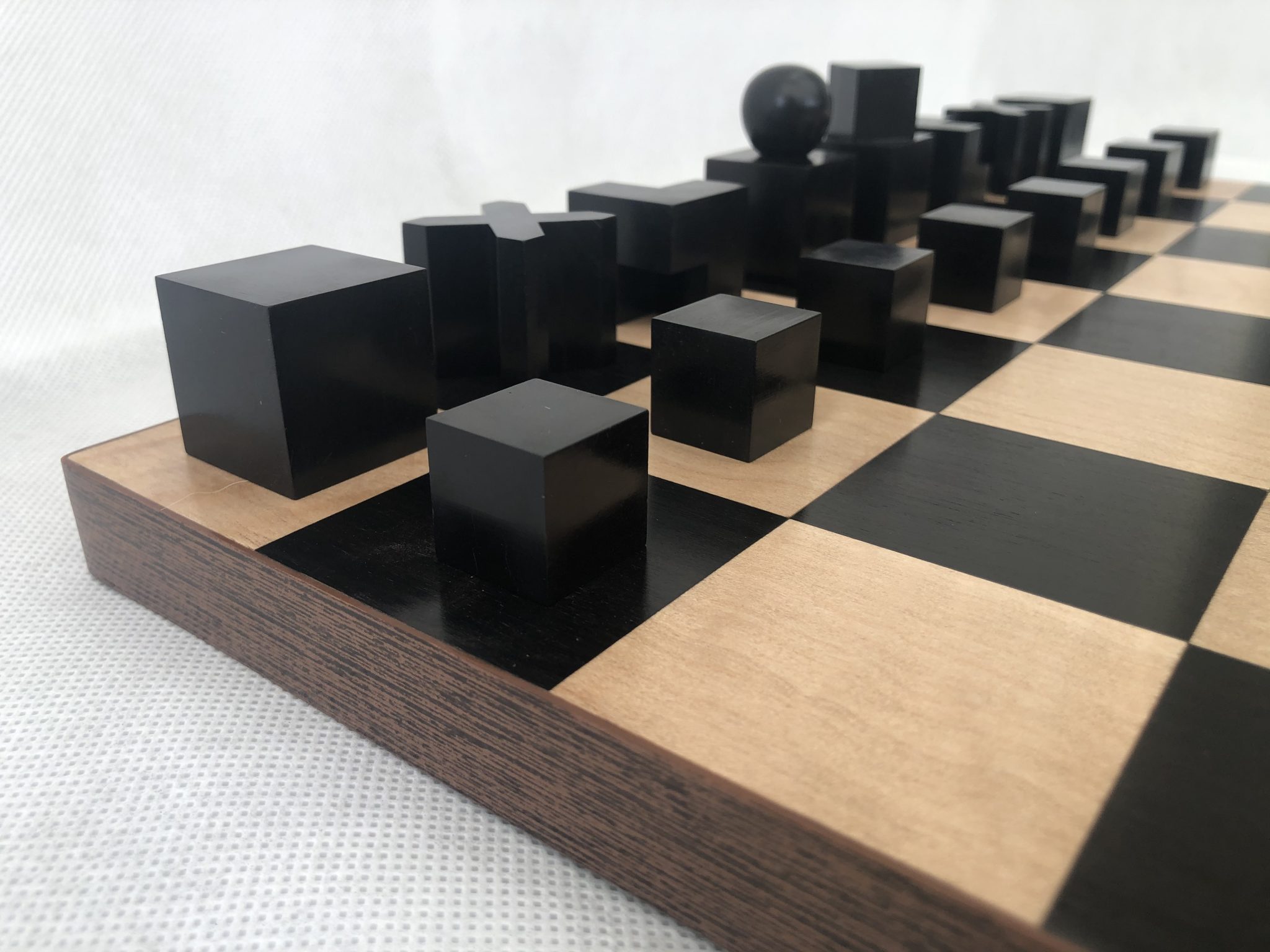 Bauhaus chess Chess Set in Ebony and Maple ChessBaron