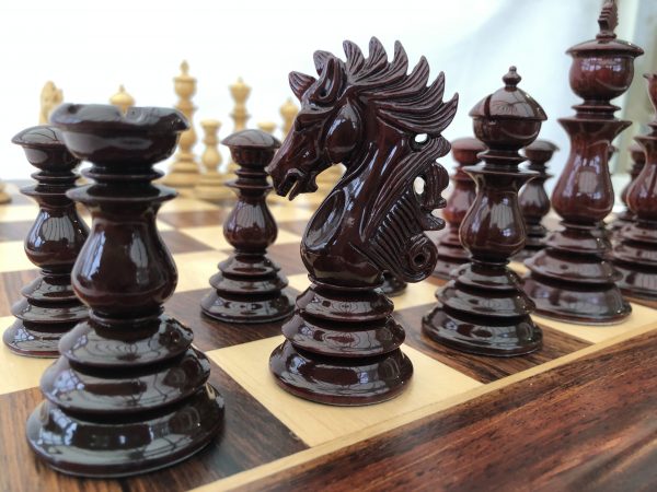 The Renaissance - Gloss Bud Rosewood Triple Weight Chess Set - Image 11