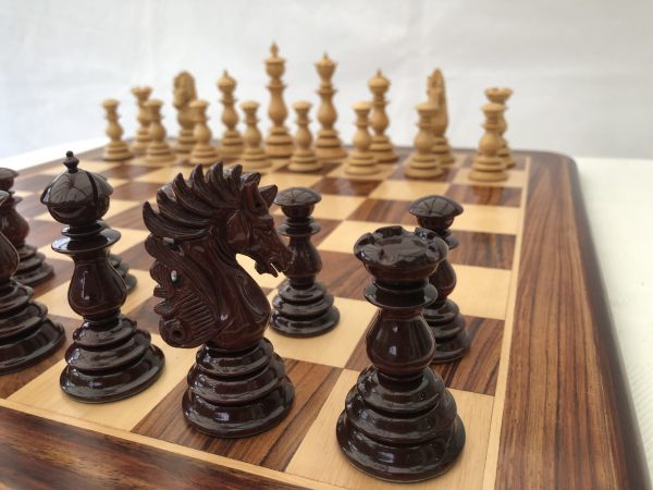 The Renaissance - Gloss Bud Rosewood Triple Weight Chess Set - Image 6