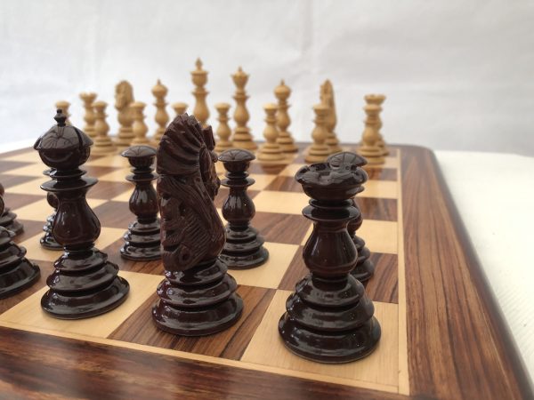 The Renaissance - Gloss Bud Rosewood Triple Weight Chess Set - Image 4