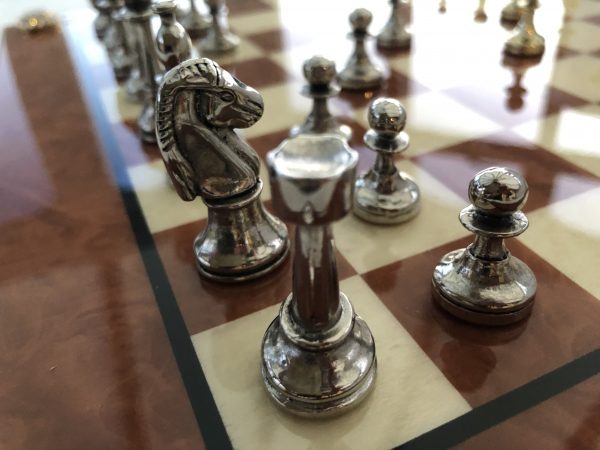 Small Metal Staunton Chess from Manopoulos