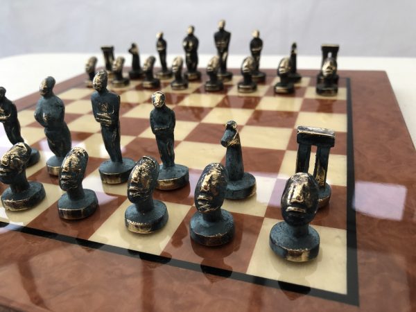 Small Cycladic Art Metal Chess from Manopoulos - Image 6