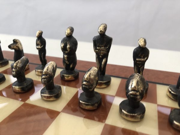Small Cycladic Art Metal Chess from Manopoulos - Image 8