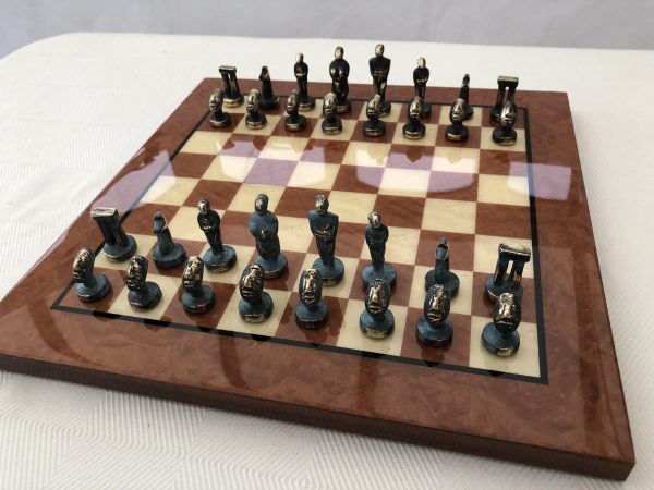 Small Cycladic Art Metal Chess from Manopoulos - Image 12