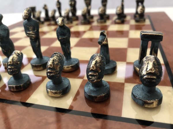 Small Cycladic Art Metal Chess from Manopoulos - Image 13