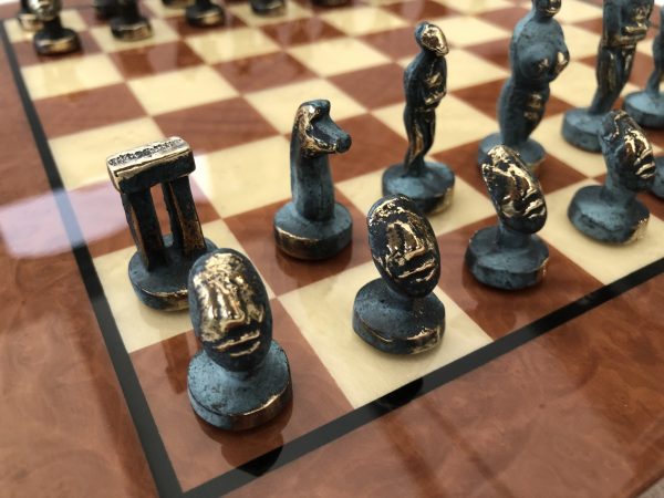Small Cycladic Art Metal Chess from Manopoulos - Image 14