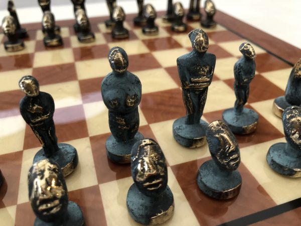 Small Cycladic Art Metal Chess from Manopoulos - Image 15