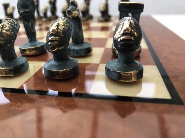 Small Cycladic Art Metal Chess from Manopoulos - Image 3