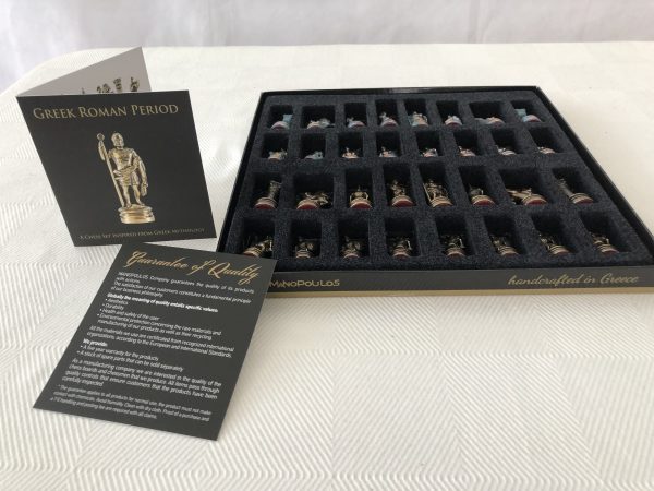 Small Greek Roman Metal Chess from Manopoulos - Image 2
