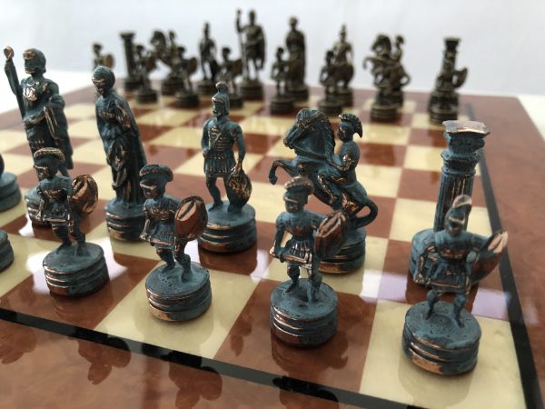 Small Greek Roman Metal Chess from Manopoulos - Image 7
