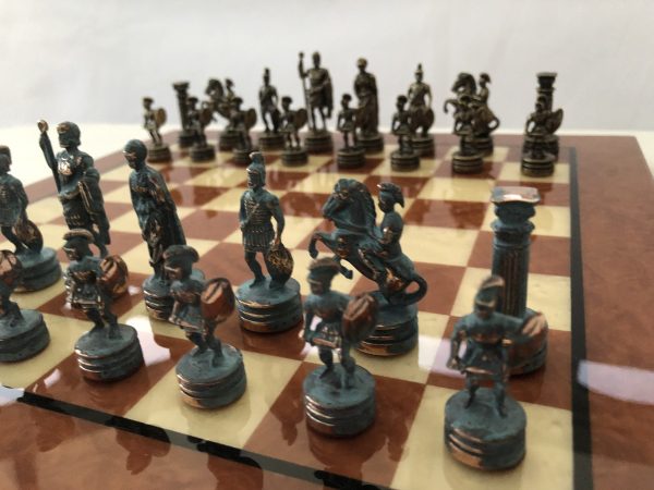 Small Greek Roman Metal Chess from Manopoulos - Image 9