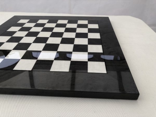 Dark Charcoal Gloss Italfama Chess Board 1.4in Squares