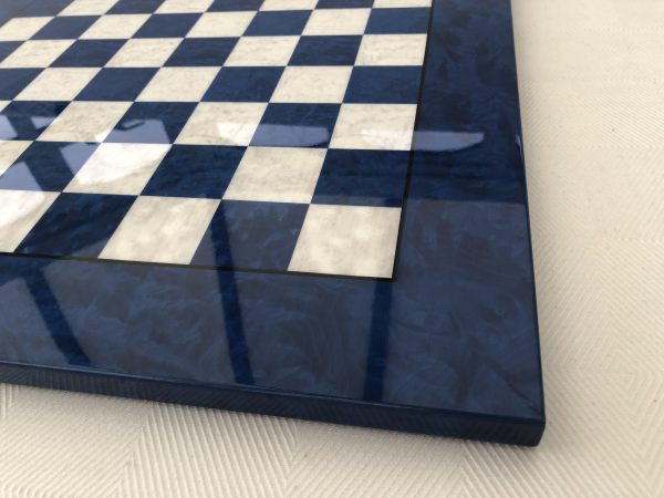 Blue Gloss Italfama Chess Board 1.6in Squares