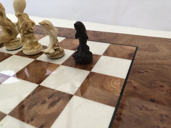 Light Brown Gloss Italfama Chess Board 1.6in Squares - Image 8