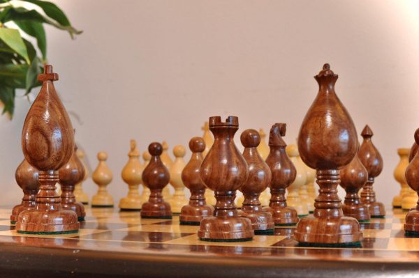 Roly Poly Rosewood Chess Set 4" King