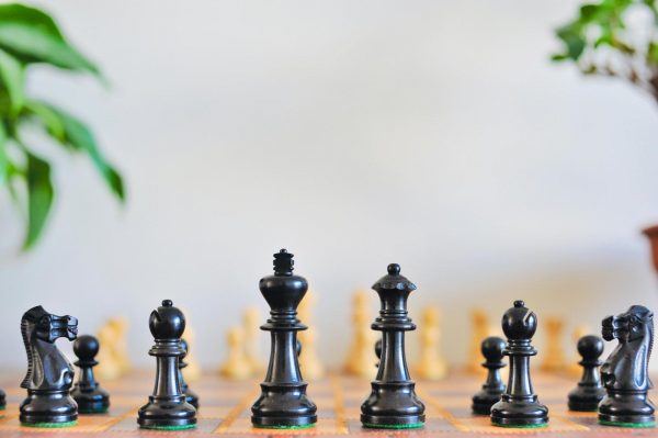 Jaques Staunton Double weighted Ebonised Chess Set