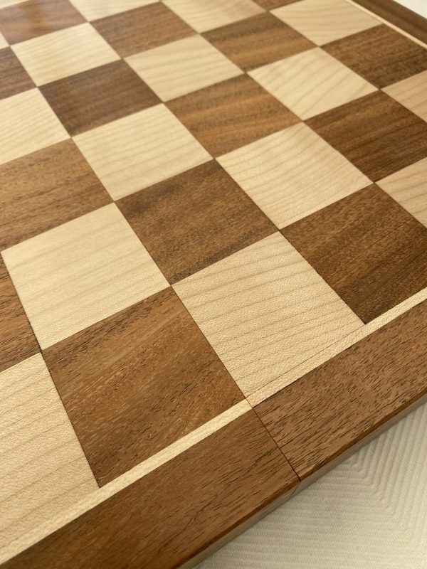 Full Size Acacia Chess Board and Case Combined - Image 2