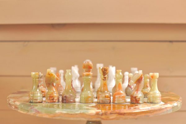 Round Marble Chess Table with Marble Chess Pieces - Image 4